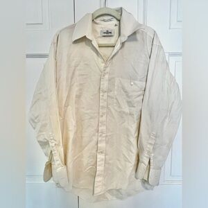 Valentino Uomo Egyptian Cotton White Dress Shirt Mens 16 32/33 Made in Hong Kong